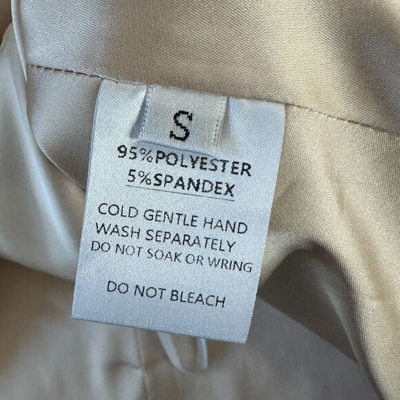 Silkhour Ayu Champagne Satin Skirt Front Kick Split Back Zip Back Sexy Mini SM - Picture 11 of 12